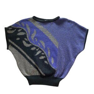 Vtg. Mohair blend Tica Sweater Made In Italy Abstract Knit Dolman Sleeve M